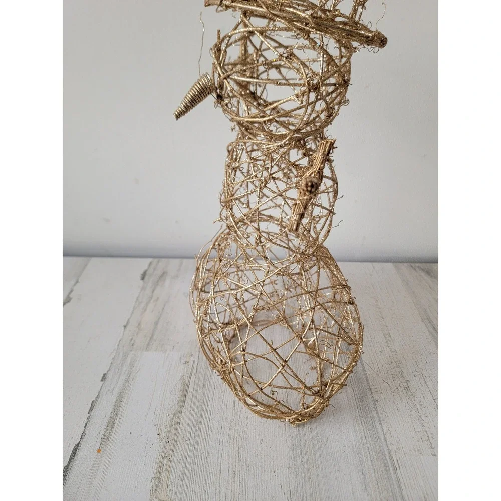 Golden‎ glitter snowman unique Xmas tabletop home decor figure